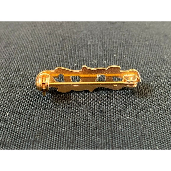 Vintage Pin Silver Tone Rose With Gold Tone Leaves - Picture 3 of 3